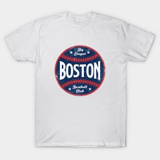 Boston Retro Big League Baseball - White T-Shirt